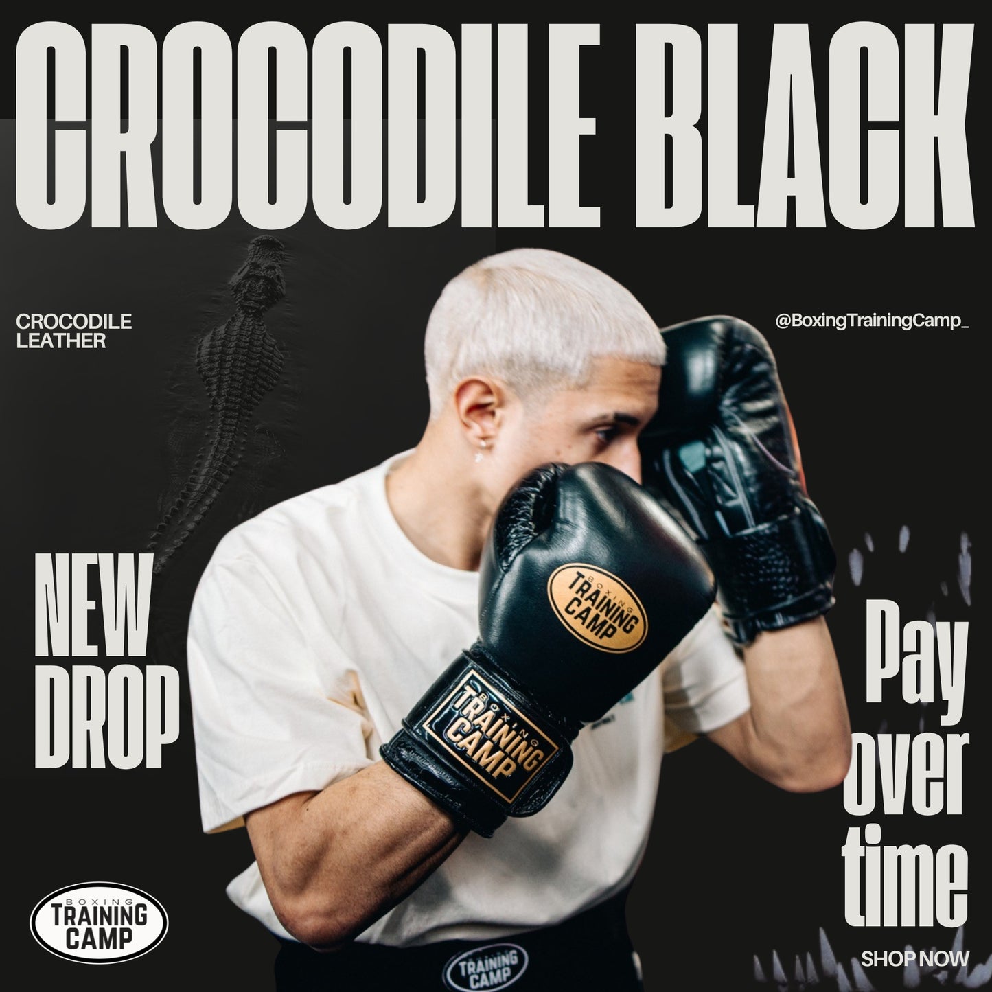"Crocodile Black" ProOne Training Glove (Velcro)