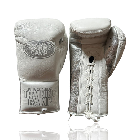 “GHOST WHITE” HorsePower - Horse Hair Punchers Fight Gloves [10oz] (LACE UP)
