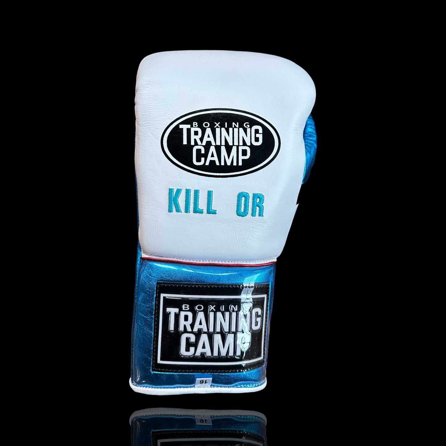 White/Blue "KILL OR BE KILLED" - ProOne - Sparring/Training Glove (LACE)