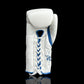 "White/Blue" StrikerSeries Sparring Gloves (Lace Up) 16oz