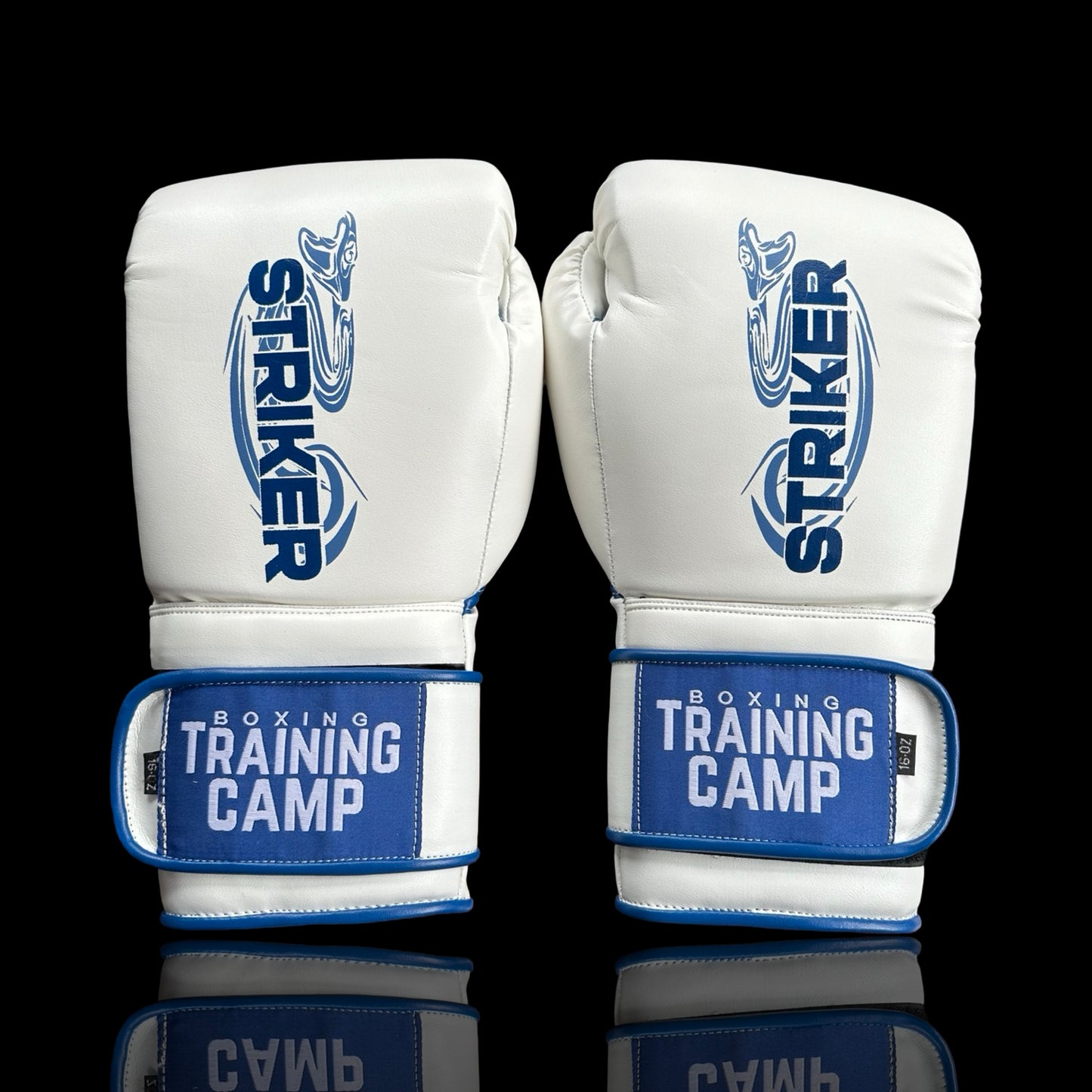 "White/Blue" StrikerSeries Training Gloves (Velcro)