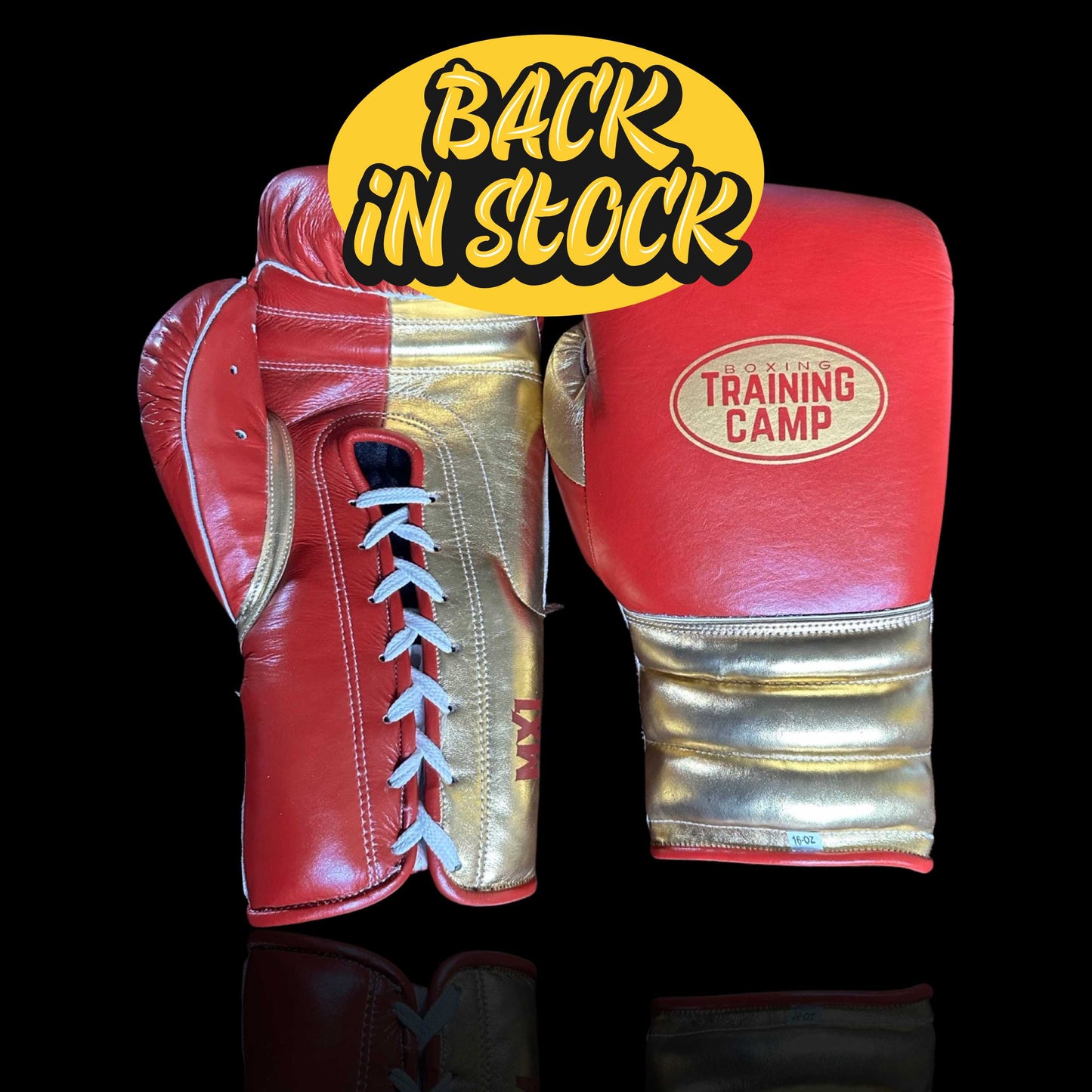 MX1 "RED/GOLD" Sparring/Training Gloves [Lace Up]