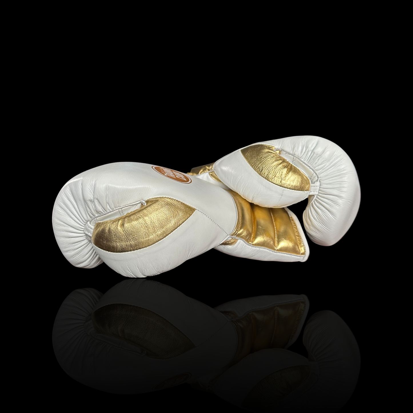 MX1 "WHITE/GOLD" Sparring/Training Gloves [Lace Up]