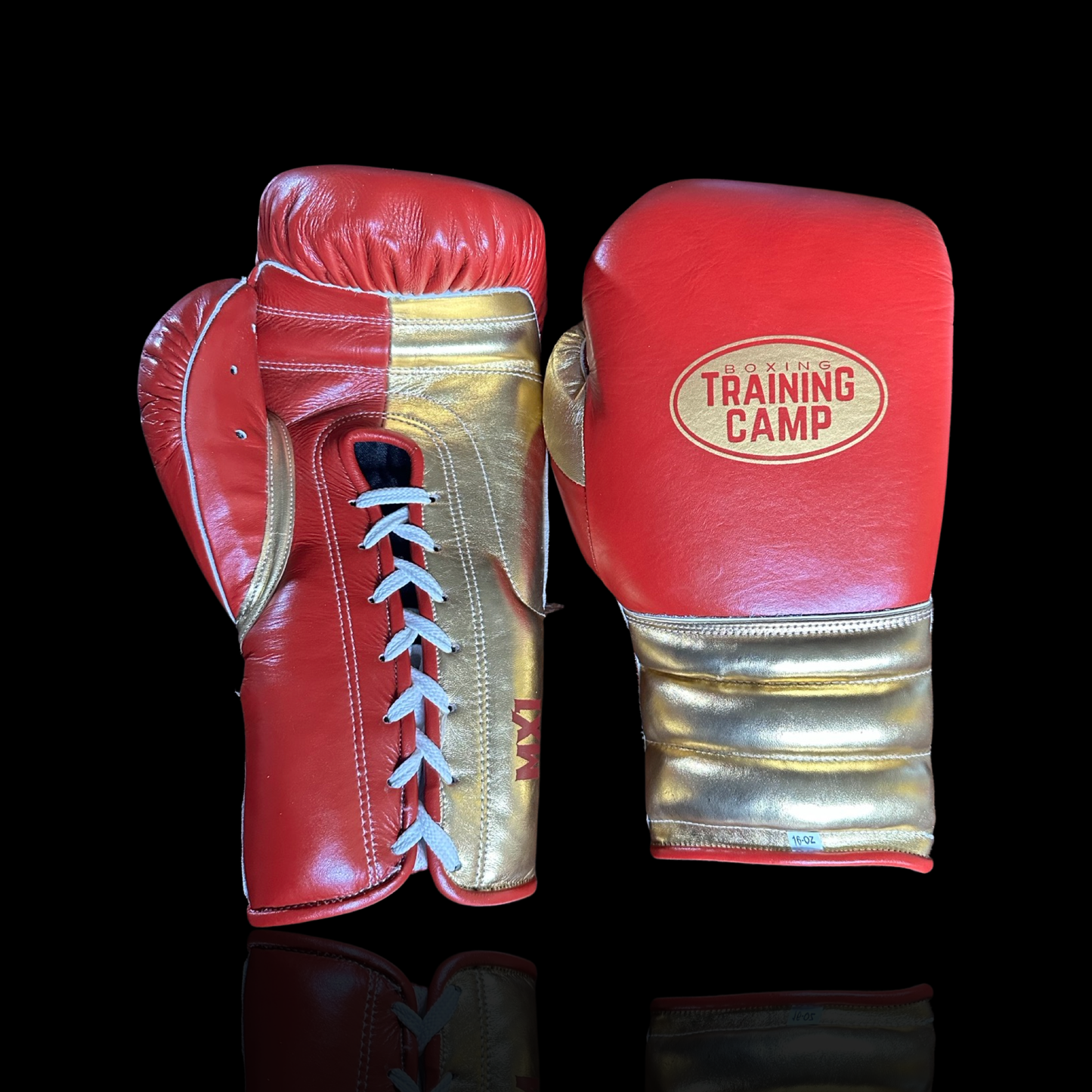 MX1 "RED/GOLD" Sparring/Training Gloves [Lace Up]